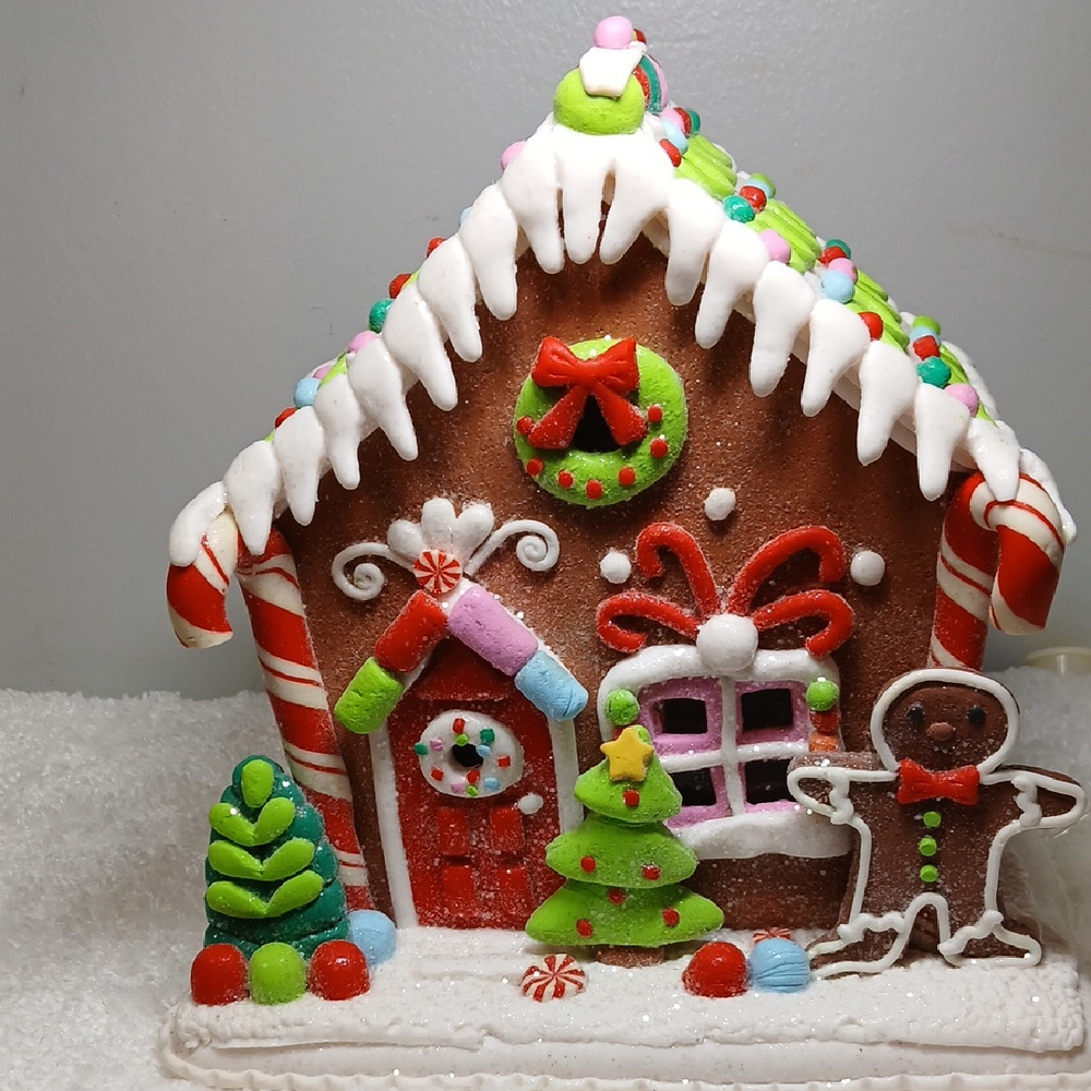 Festive Gingerbread House with Colorful Accents